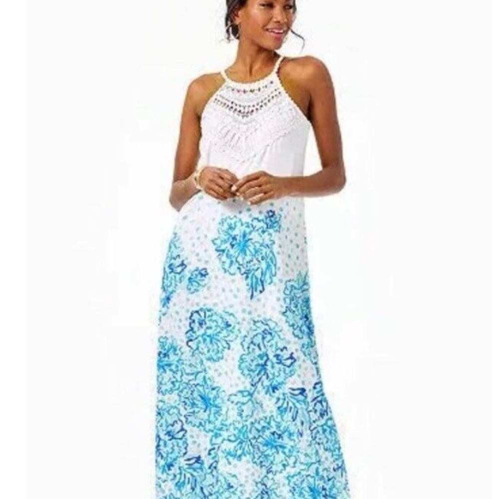 Lilly Pulitzer Pearl Soft Maxi Dress Size 6 Karma Camellia Engineered NWT